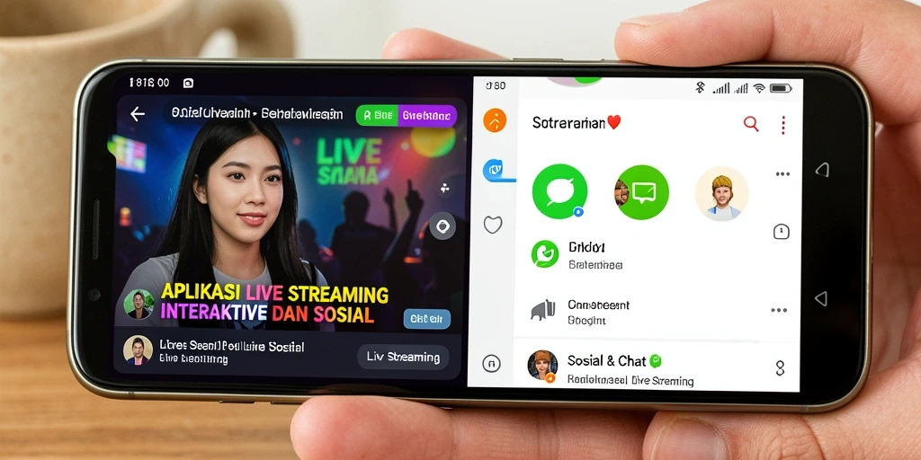 Screenshot utama 8180 menampilkan antarmuka Live Streaming yang menarik.
