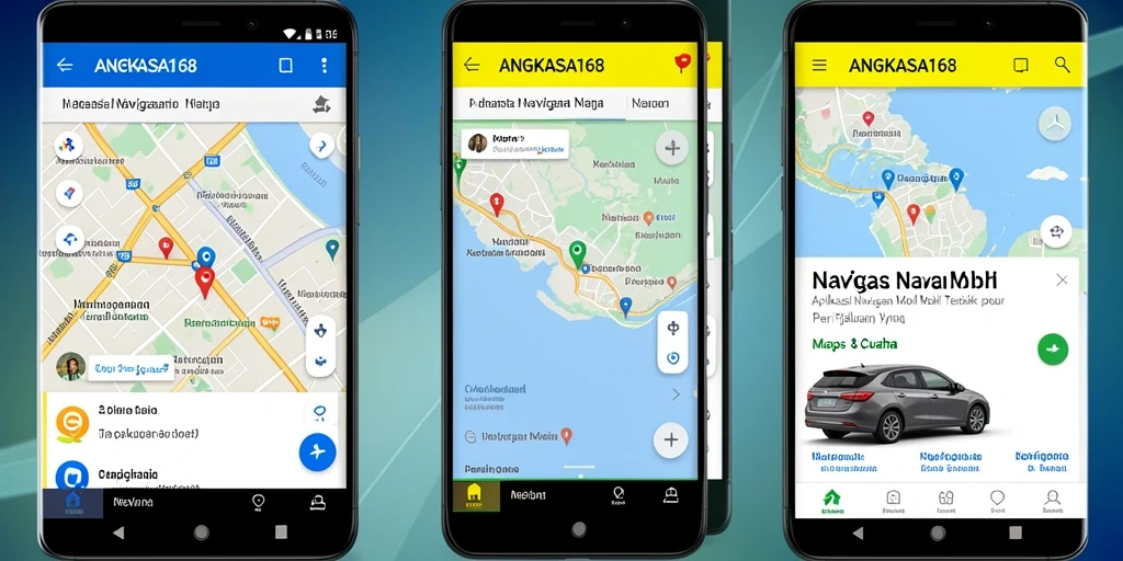 Antarmuka aplikasi ANGKASA168 yang memudahkan navigasi mobil.