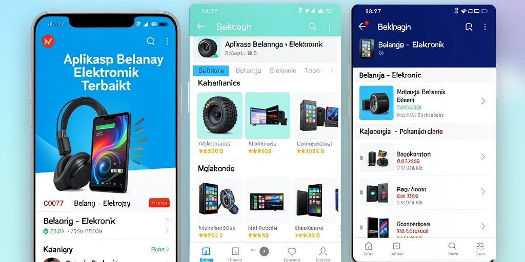Antarmuka C0077 yang sederhana dan fungsional untuk belanja elektronik.