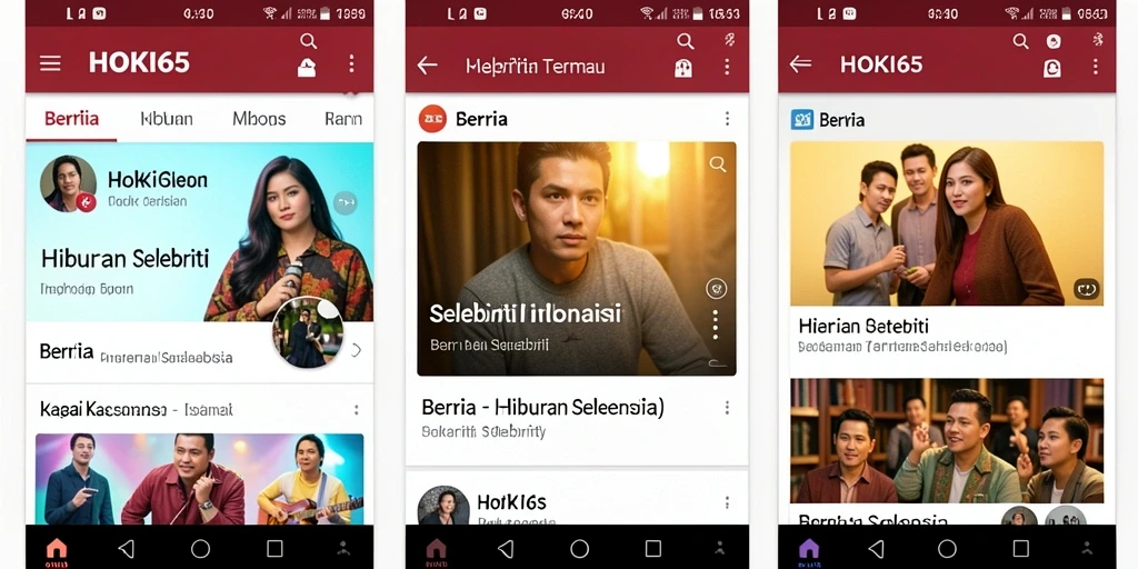 Antarmuka HOKI65 dengan informasi hiburan terkini.