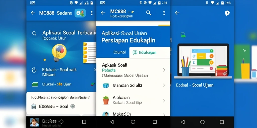 Antarmuka aplikasi MC888 yang user-friendly untuk soal ujian.