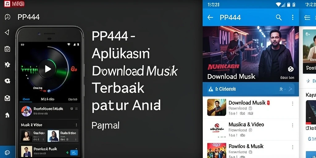 Antarmuka PP444 yang intuitif untuk Download Musik.