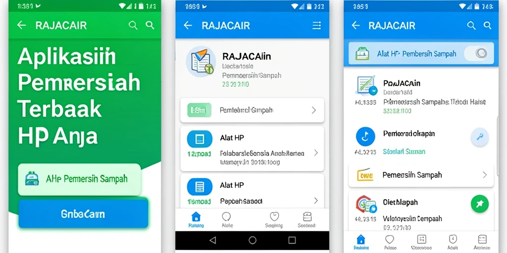 Tampilan antarmuka pengguna aplikasi RAJACAIR yang bersih dan sederhana.