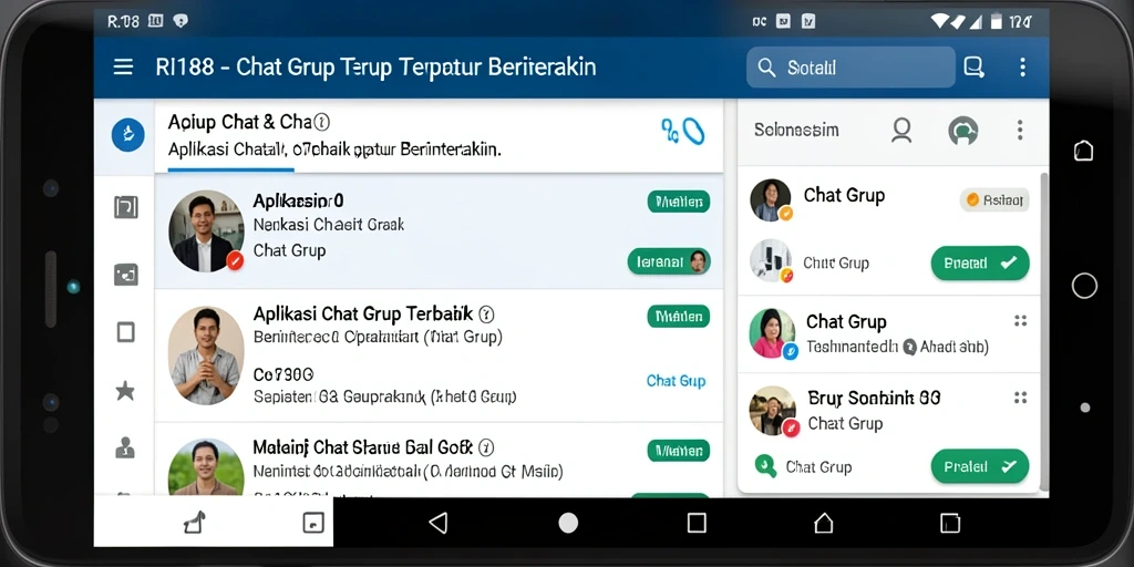 Tampilan antarmuka aplikasi Chat Grup RI188 yang menarik dan user-friendly.
