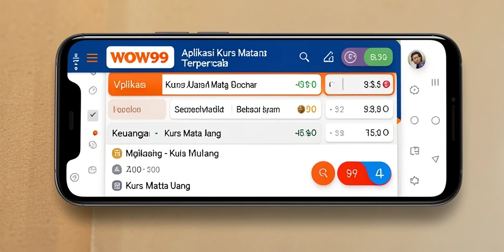 Antarmuka aplikasi WOW99 menunjukkan fungsi konversi mata uang yang mudah digunakan.